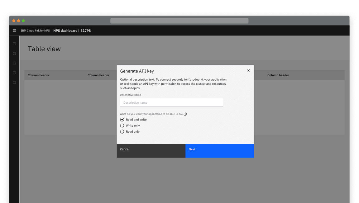 Example of an API key being generated Example of an API key being generated