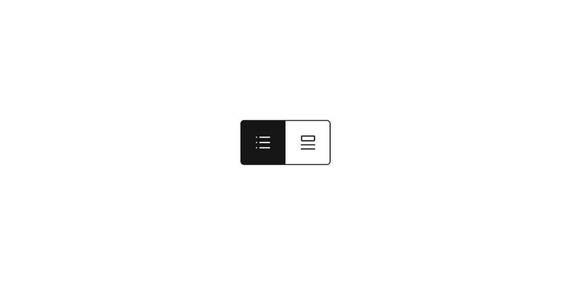 Example of icon content switcher enabled state Example of icon content switcher enabled state